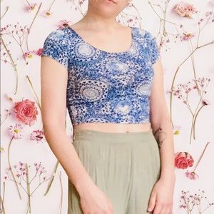 Mandala Print Crop Top